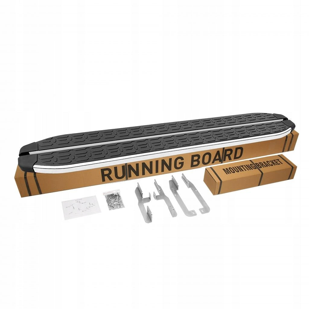 Stigtrinn 5K Parts i sølvfarget aluminium til Jeep Commander 2005-2010 - sett med to sidesteg.
