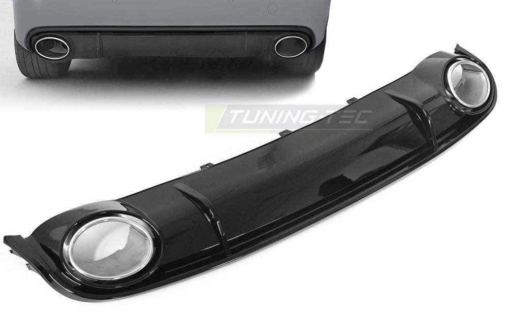 Audi A4 B8 bakdiffusor glanssvart, én utgang