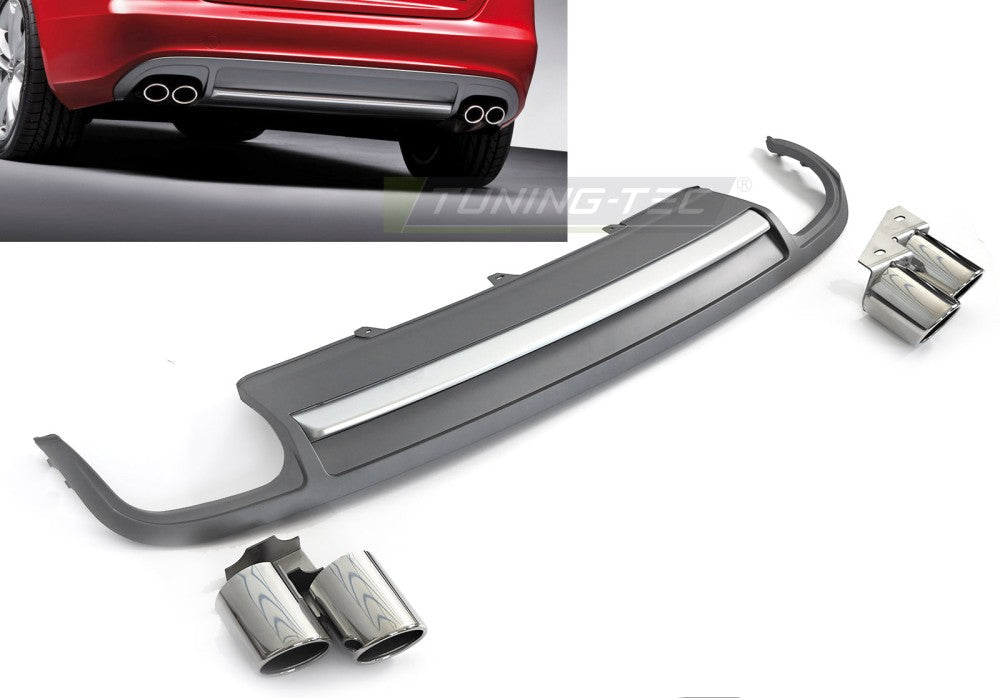 Audi A4 B8 bakdiffusor Sport S Style sølv