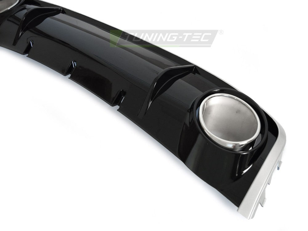 Audi A4 B8 diffusor – blank svart, enkelt utløp