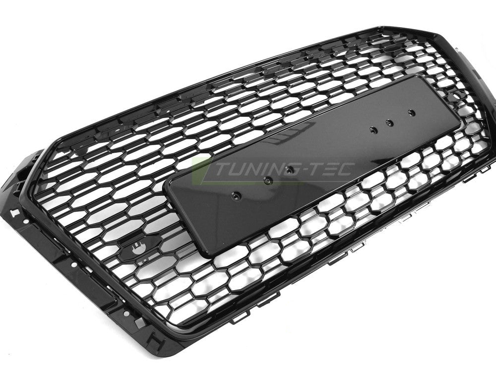 Audi A4 B9 frontgrill, blank svart, PDC