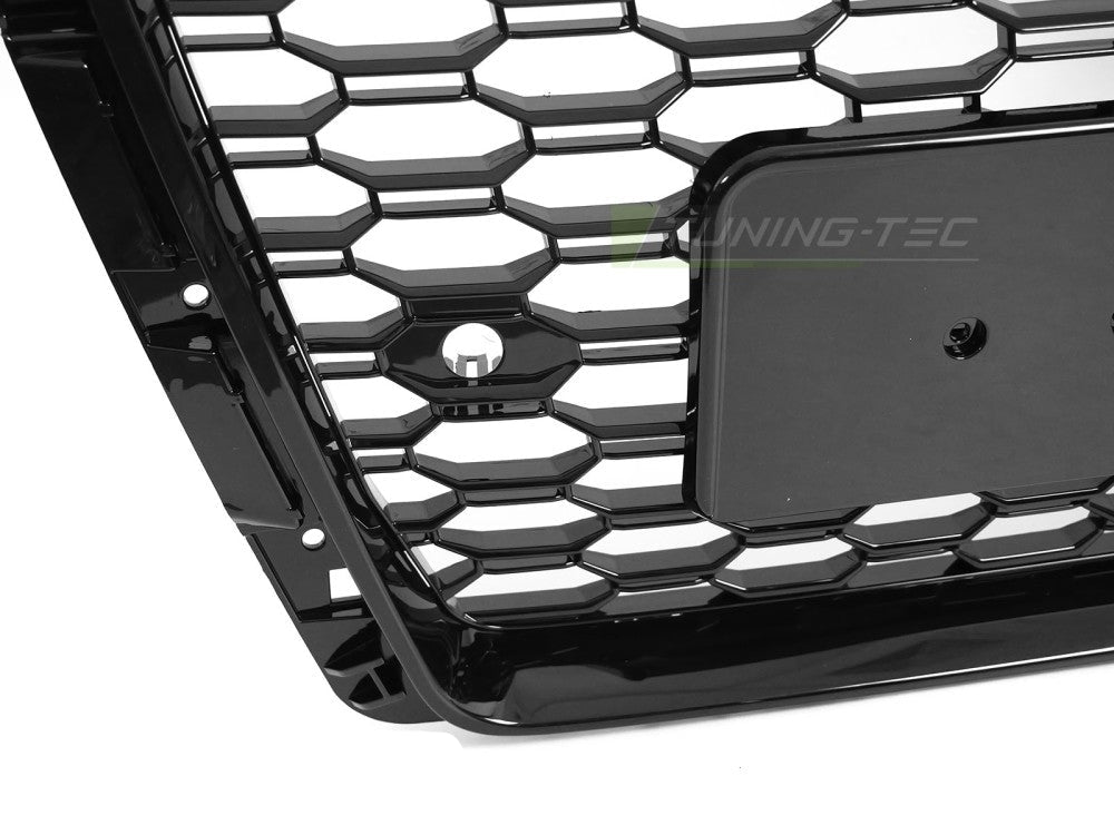 Audi A4 B9 frontgrill, blank svart, PDC