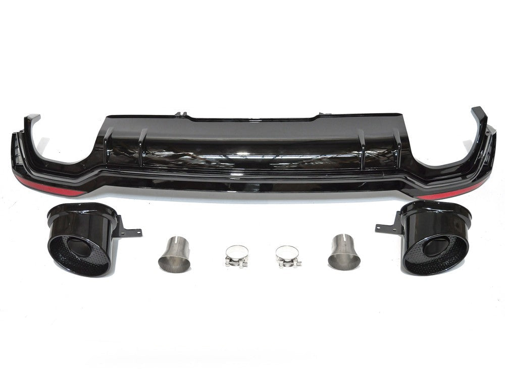 Audi A4 B9 bakfanger sport med PDC, glossy svart diffusor