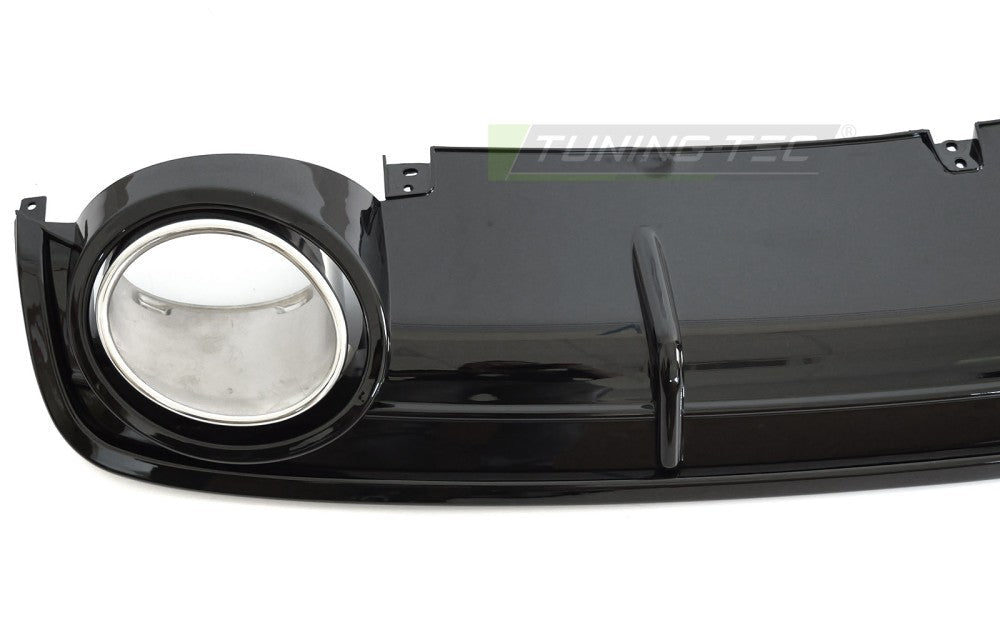 Audi A6 C6 bakdiffusor, blank svart, twin outlet