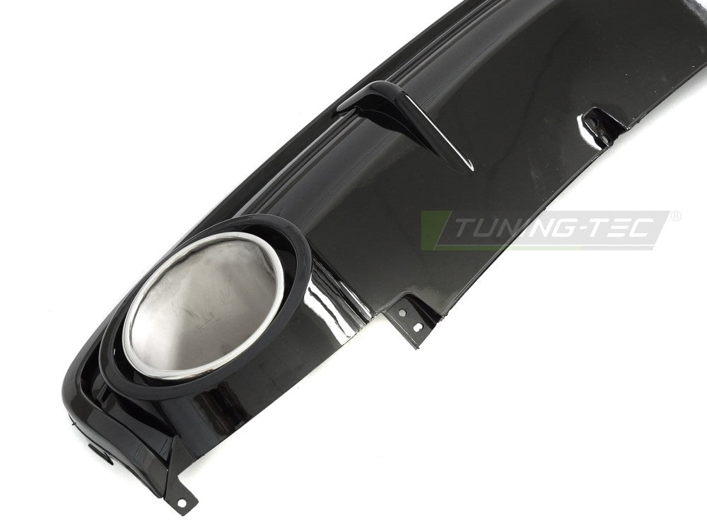 Audi A6 C6 bakdiffusor, blank svart, twin outlet