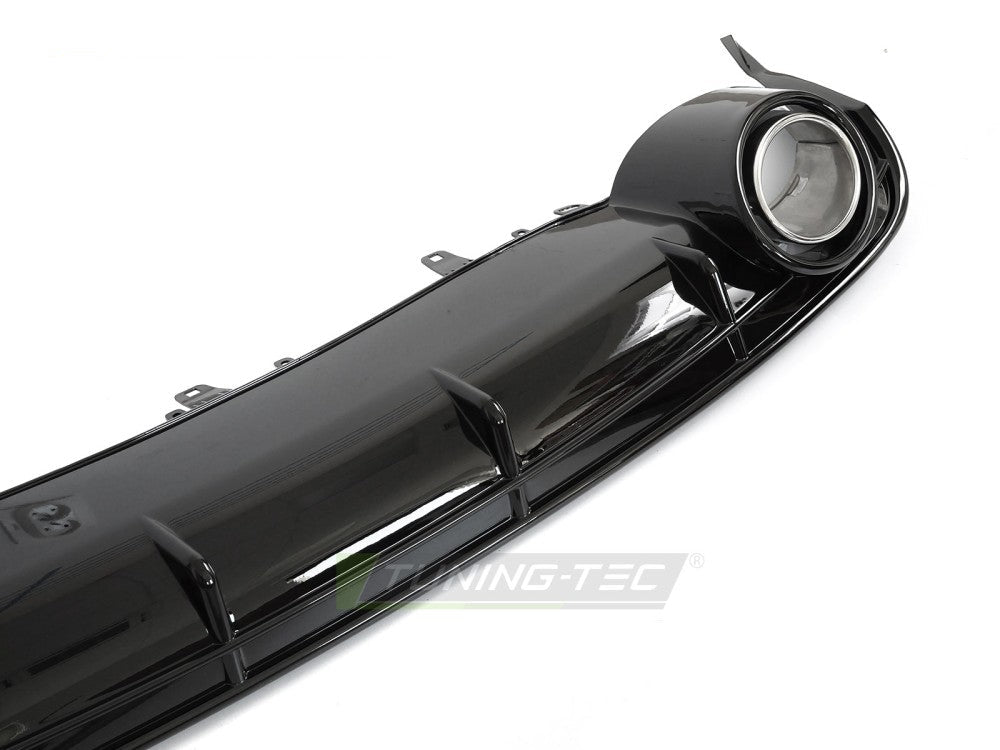Audi A6 C7 bakdiffusor, twin outlet, blank svart