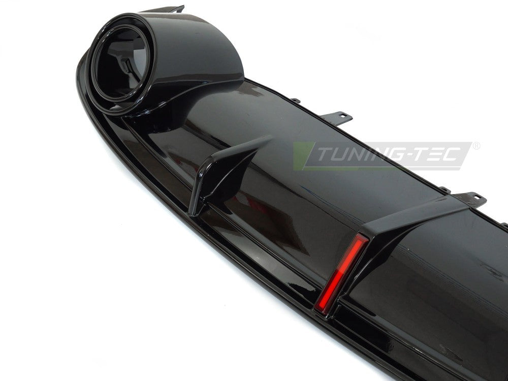 Audi A7 C7 bakdiffusor gloss svart med LED