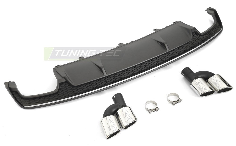 Audi A7 C7 sølv/svart Sport S diffusor