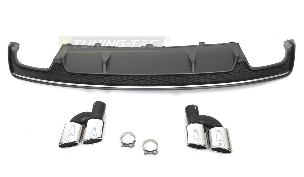 Audi A7 C7 sølv/svart Sport S diffusor