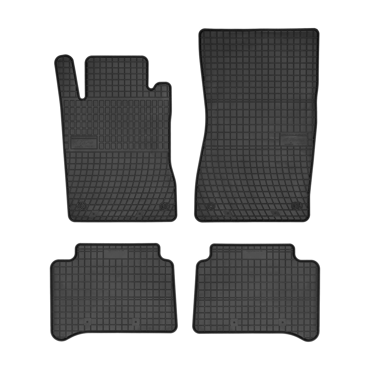 Frogum gummimatter til Mercedes CLS (C219) / E (W211 / S211) 2004–2010 – svart, vanntett, 1 cm sidekant
