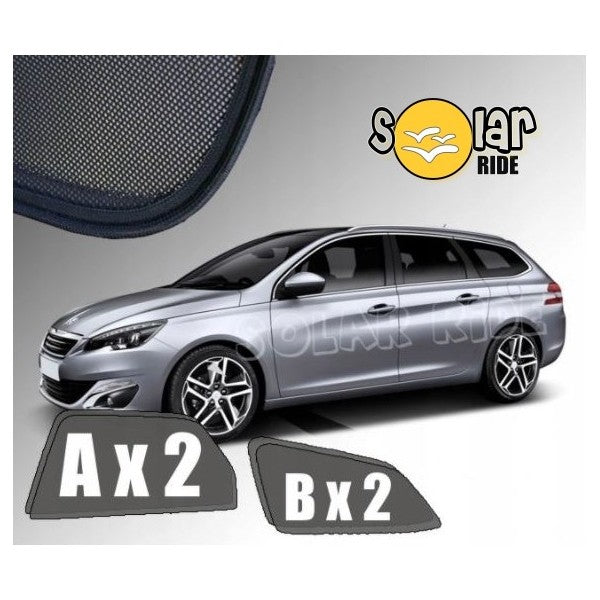 Sr solskjerm i akryl til Peugeot 308 SW II med enkel montering og vindavviserfunksjon