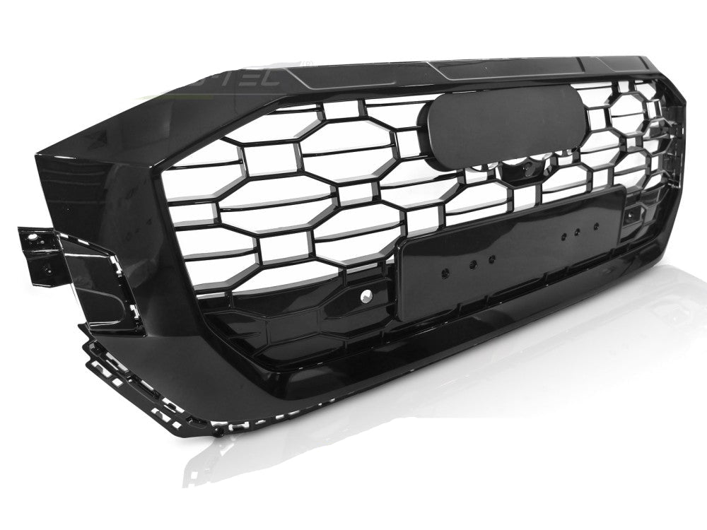 Audi Q8 sport-stil grill, blank svart PDC