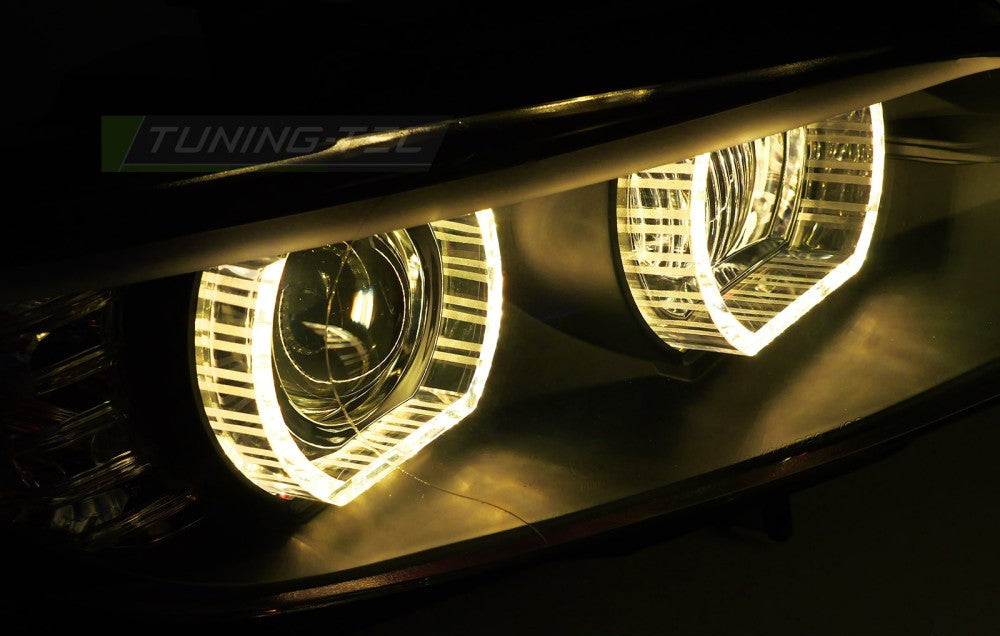 BMW E92 E93 xenon frontlykter gule LED svart DRL
