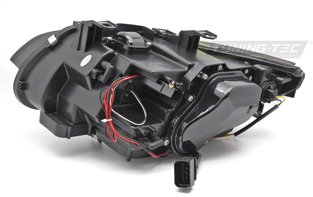 BMW E92 E93 xenon frontlykter gule LED svart DRL