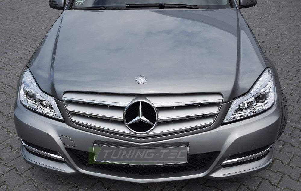 Mercedes C-klasse W204 LED frontlykter krom