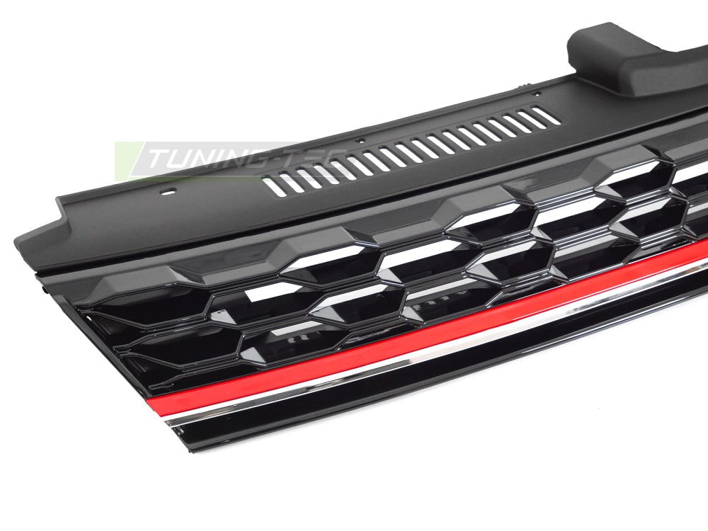 VW Golf 7 frontgrill glanssvart rød linje