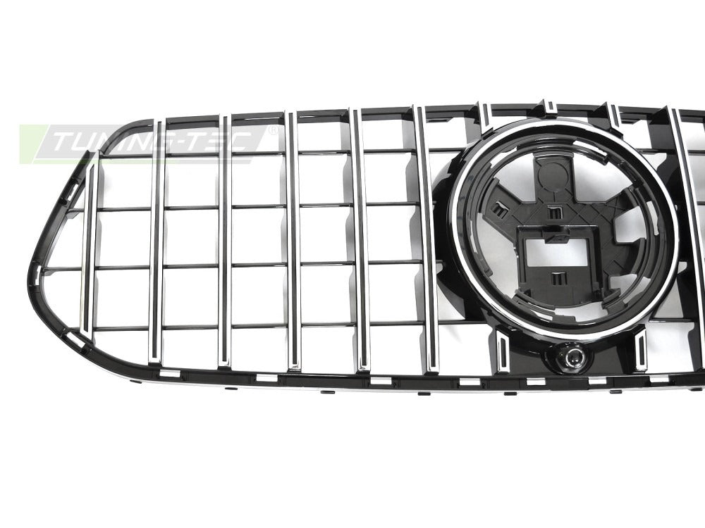 Grill Mercedes GLE W167/C167 19-23 sett fra siden, lamellstruktur synlig.