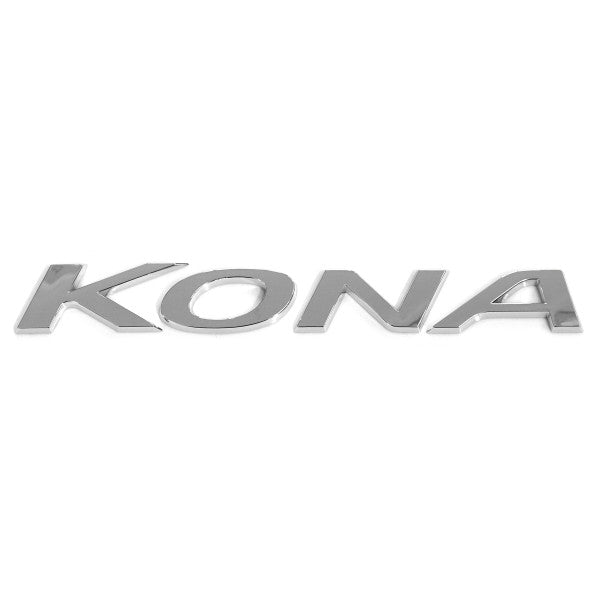 Original emblem/logo til Hyundai Kona Chrome i krom, montert på bakluke, ABS-materiale