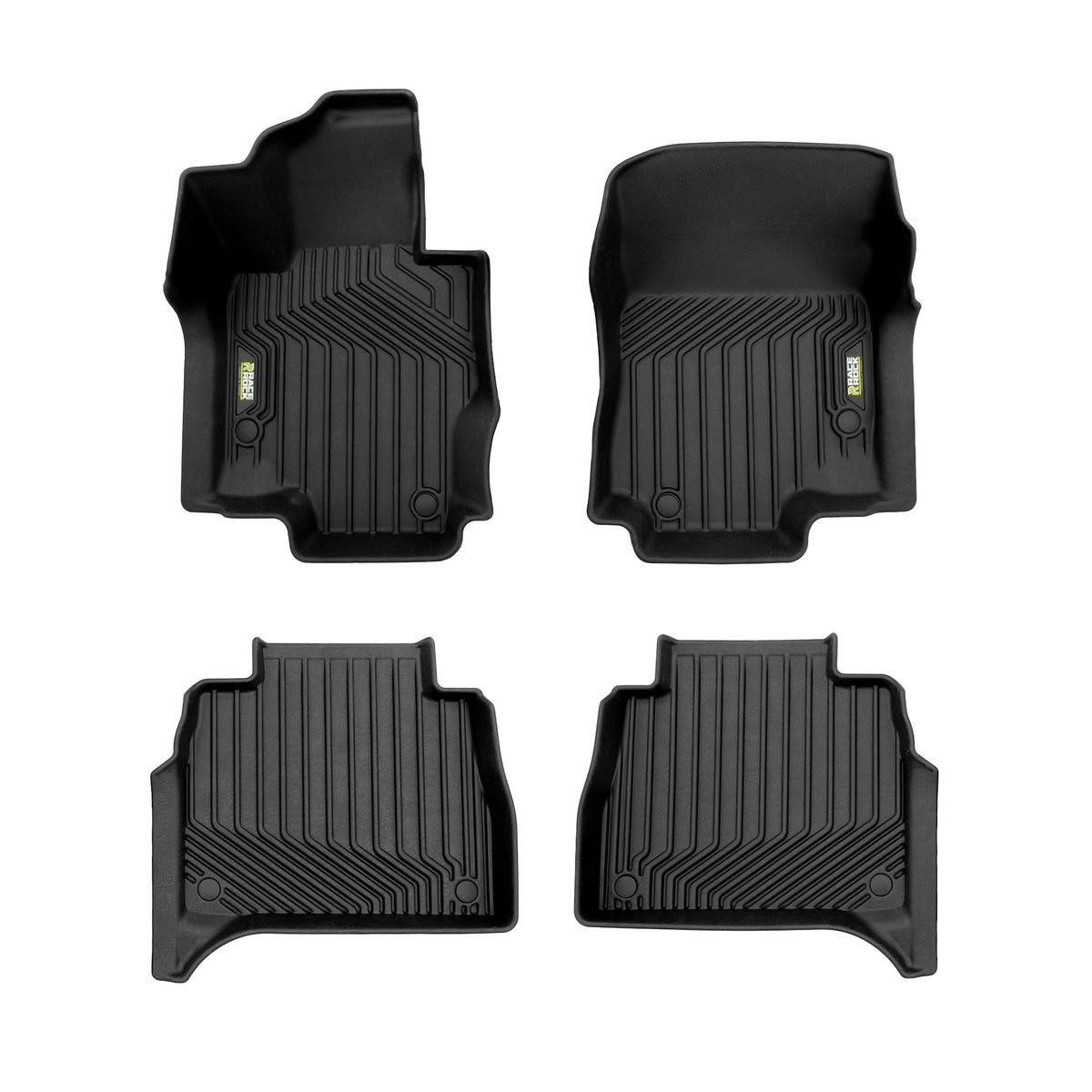 Frogum Race Rock Heavy Duty TPE gulvmatter til Mercedes GLE V167 (2019-) – sett med 4 stk, svart/titanium