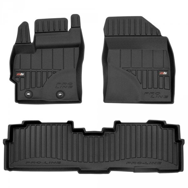 Frogum 3D Premium TPE gulvmatter til Toyota Verso II (2009-2018) – svart, 60 mm sidekant, sett med 3 stk