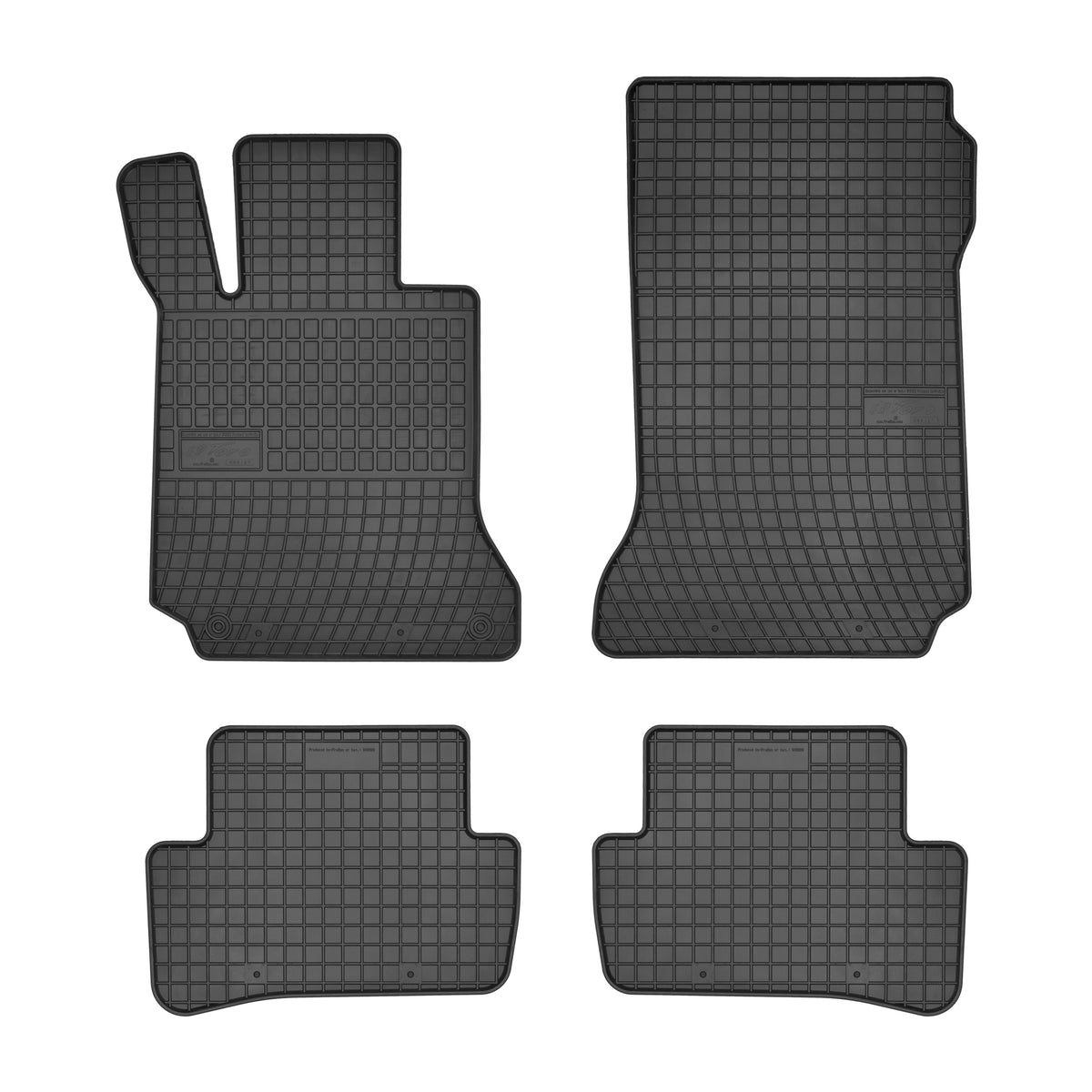 Frogum gummimatter til Mercedes C (W204/S204) 2007–2014 – svart, vanntett, 4-delt sett med 1 cm sidekant