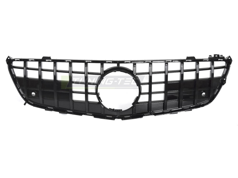 Detaljbilde av Grill SL R231 11-16 blank sort med lamellstruktur og emblemfeste.
