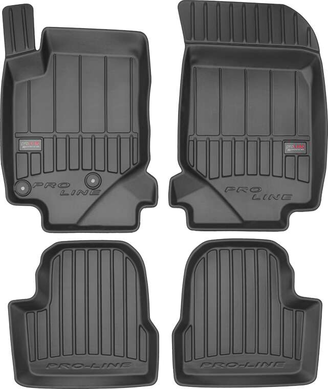 Frogum 3D Premium gulvmatter til Peugeot 208 II (2019–) – svart TPE med 60 mm sidekant, sett med 4 stk.