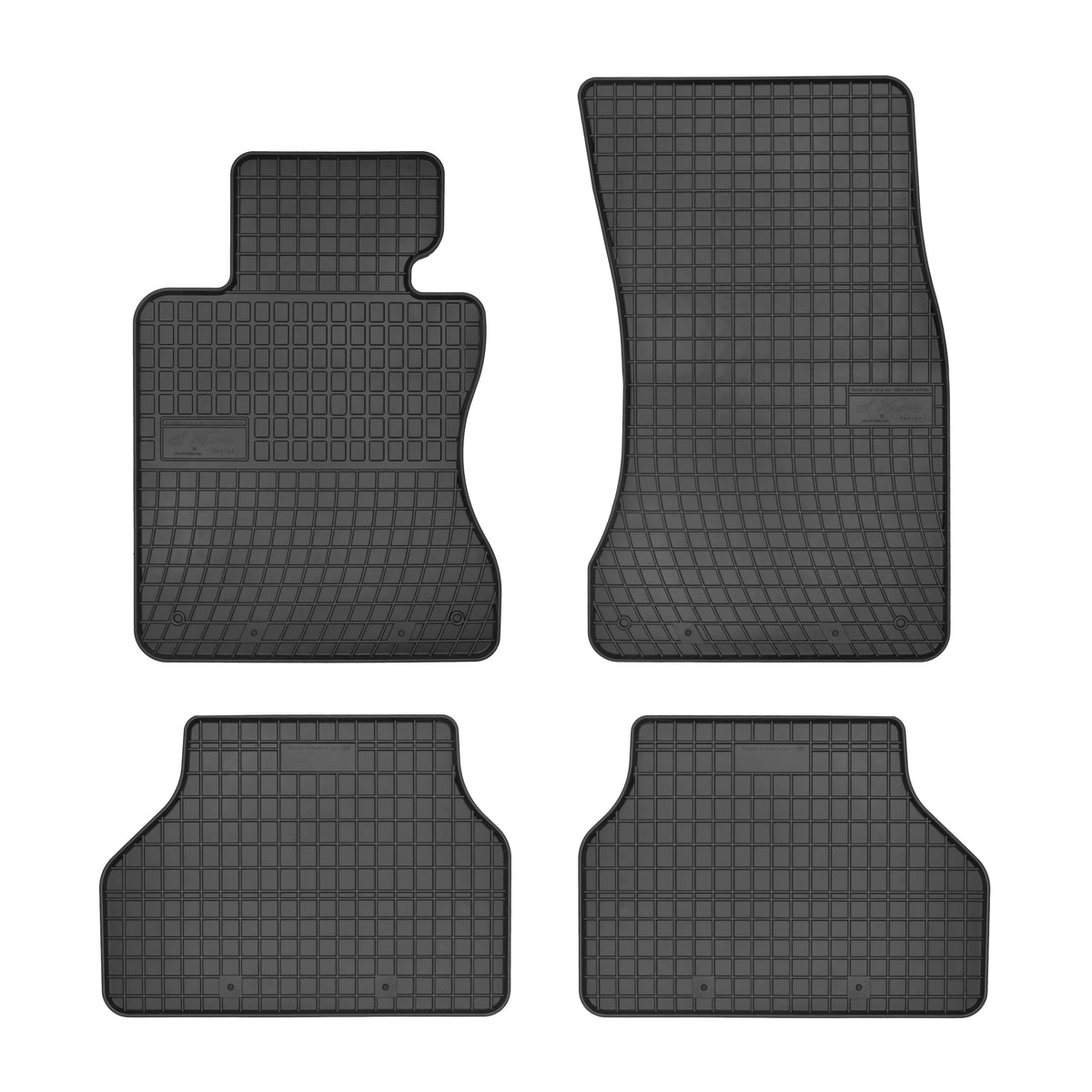 Frogum gummimatter til BMW 5 (E60/E61) 2003–2010 – svart, vanntett, 4-delers sett med 1 cm sidekant