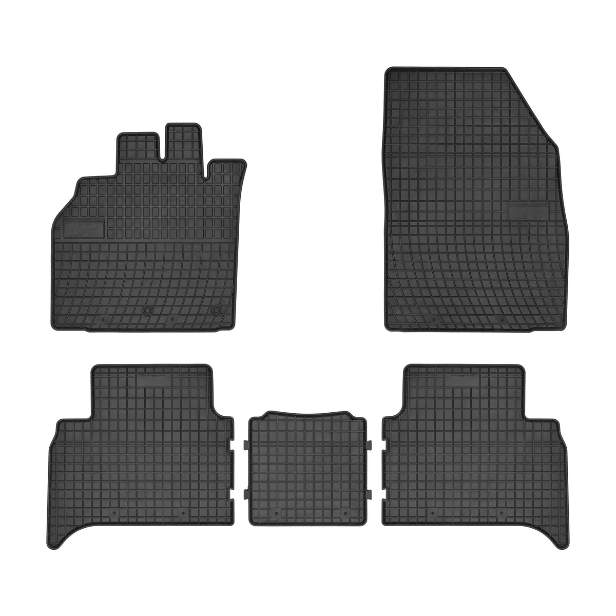 Frogum gummimatter til Renault Scenic II / Scenic III / Scenic III Grand 2003–2009 – svart, 5 stk, vanntett med 1 cm sidekant