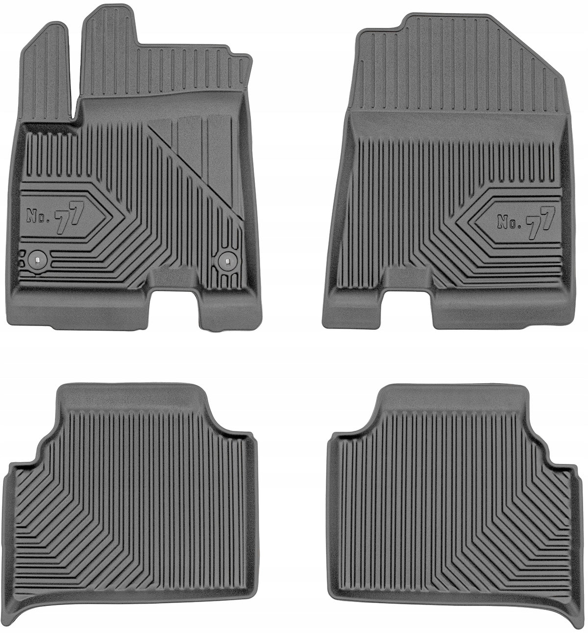 Frogum 3D Premium gulvmatter i TPE til Kia e-Niro I (2018-2022) – svart, 4-delers sett med 40 mm sidekant