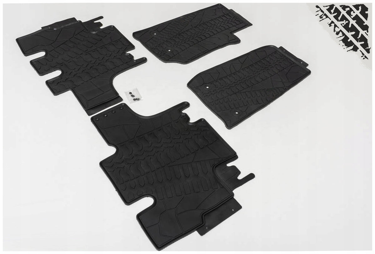 Gulvmatter Jeep Wrangler JK (2006-2018) – Allværs Premium med sidekant - detaljer
