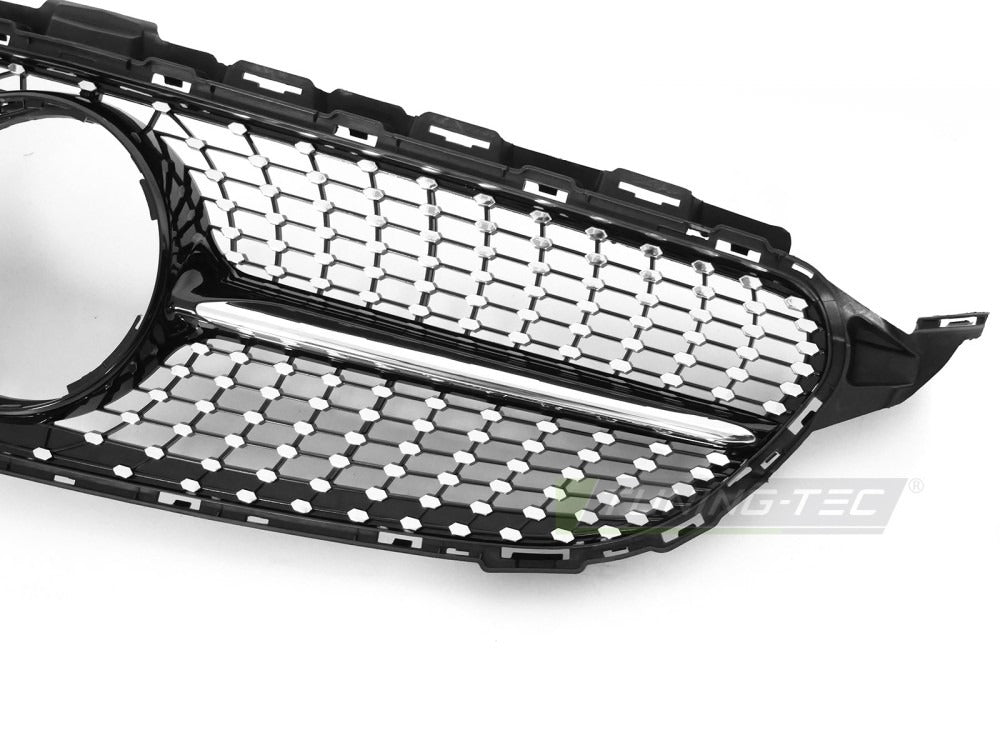 Grill Mercedes C-Klasse W205 14-18 sett fra siden, struktur synlig.