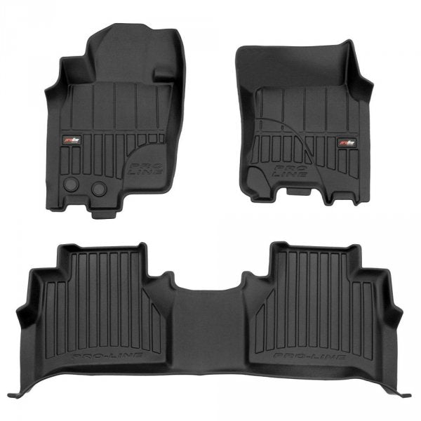 Frogum 3D Premium gulvmatter til Nissan Navara IV 2015-2022 – svart TPE med 60 mm oppkant