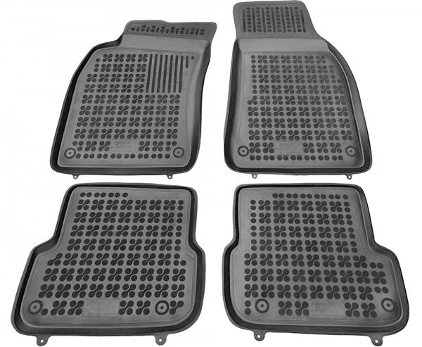 Rezaw-Plast gulvmatter til Audi A6 C6 (2004-2011) – svart gummi med 30mm høykant, sett med 4 stk