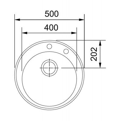Måltegning Franke Solo SOD 610-40 – mål 500x500 mm
