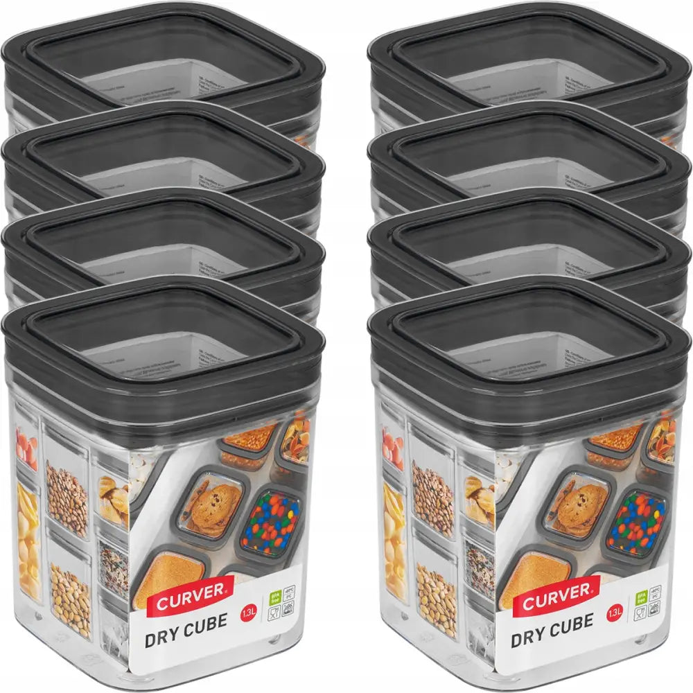 8x Beholdere For Tørrvarer Korn Pasta 1,3l - 1