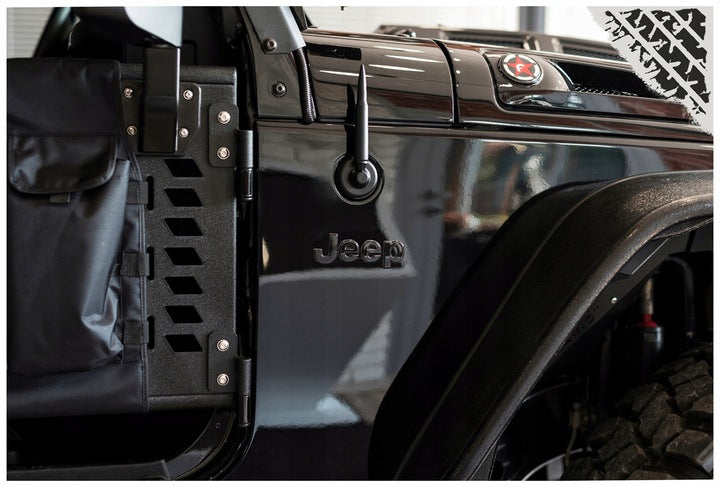 Emblem Jeep Sidemblem Wrangler Black - sett forfra