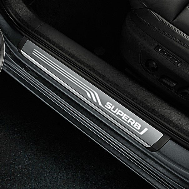 VAG OEM dørbeskytter til Skoda Superb III – rustfritt stål satin sølv