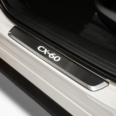 Mazda OEM dørbeskytter til Mazda CX-60 – rustfritt stål med MX-60 logo