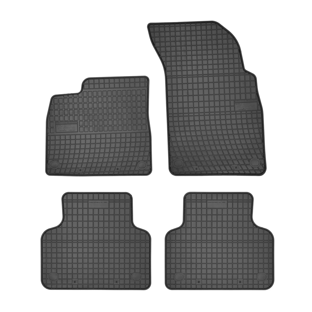 Frogum gummimatter til Audi Q7 4M / SQ7 4M – svart, vanntett, sett med 4 matter med 1 cm sidekant