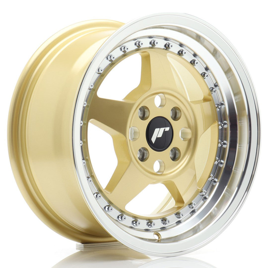 Felg JR Wheels JR6 15x7" Gold – sett forfra