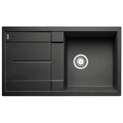 Blanco Metra 5 S kjøkkenvask i granittkompositt antrasitt med langt avrenningsfelt 860x500 mm