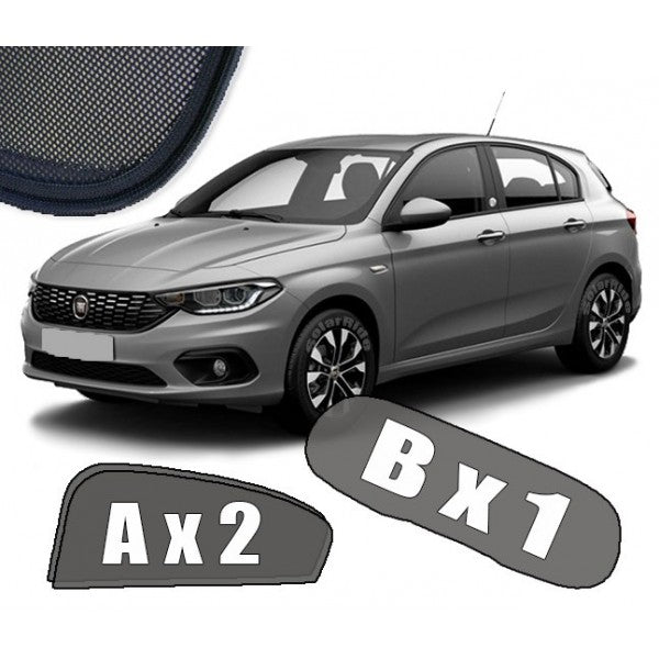 Sr solskjerm i akryl for Fiat Tipo Hatchback med enkel montering og vindavviserfunksjon