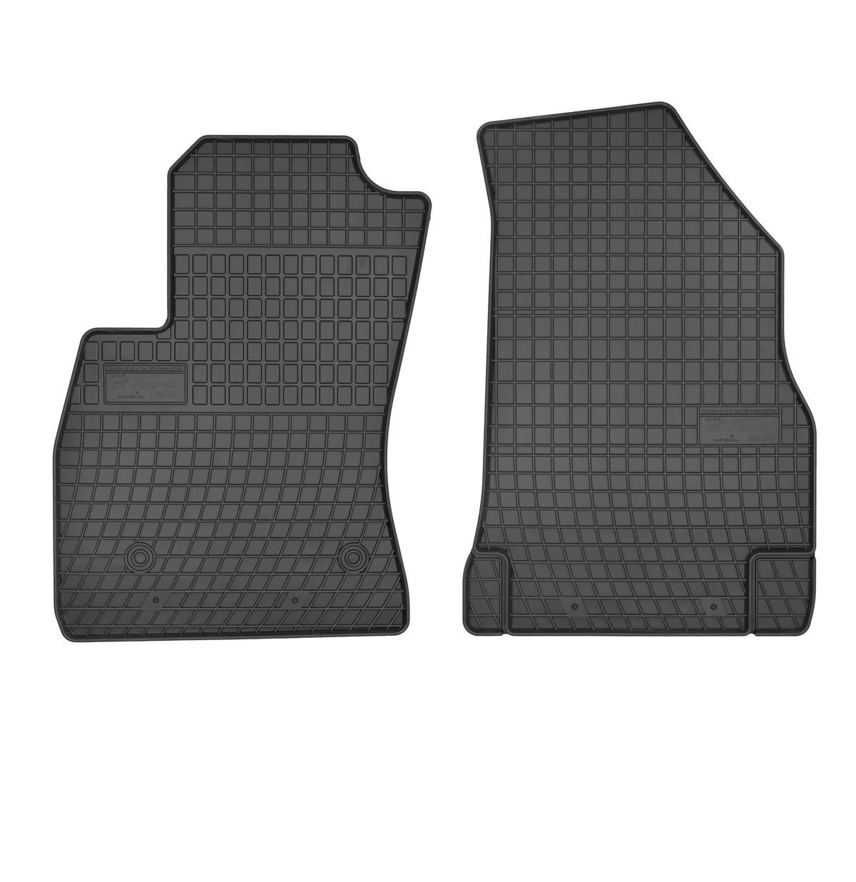 Frogum gummimatter til Fiat Doblo II (2008-) – svart, vanntett med 1 cm sidekant og sjakkbretmønster