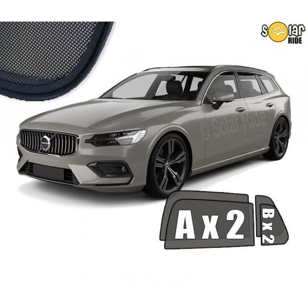 Sr solskjerm i akryl til Volvo V60 II med enkel montering og vindavviserfunksjon