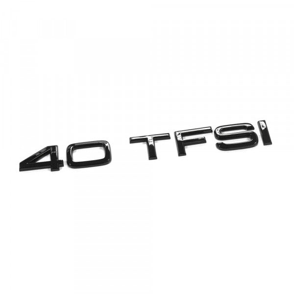 Emblem/logo til Audi 40 TFSI Black Glossy i svart blank finish, montert på bakluke