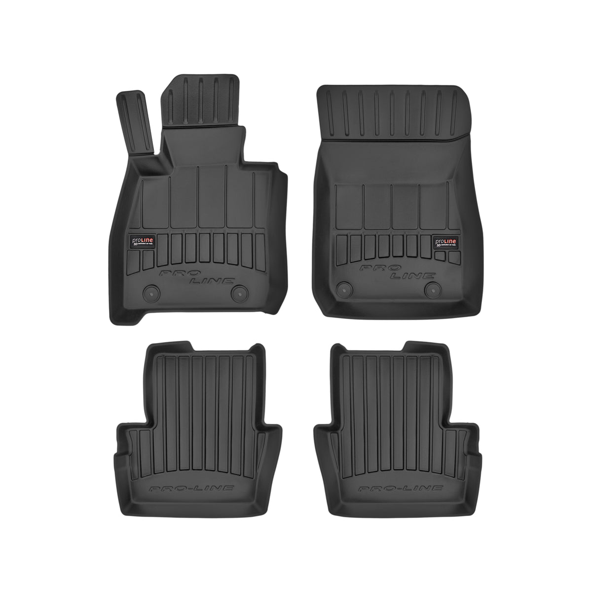 Frogum 3D Premium gulvmatter i TPE til Mazda CX-3 2014-2023 – svart sett med 4 matter og høy sidekant