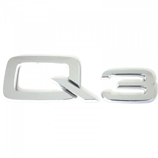 Emblem/logo til Audi Q3 Glossy Chrome i skinnende krom og ABS-materiale