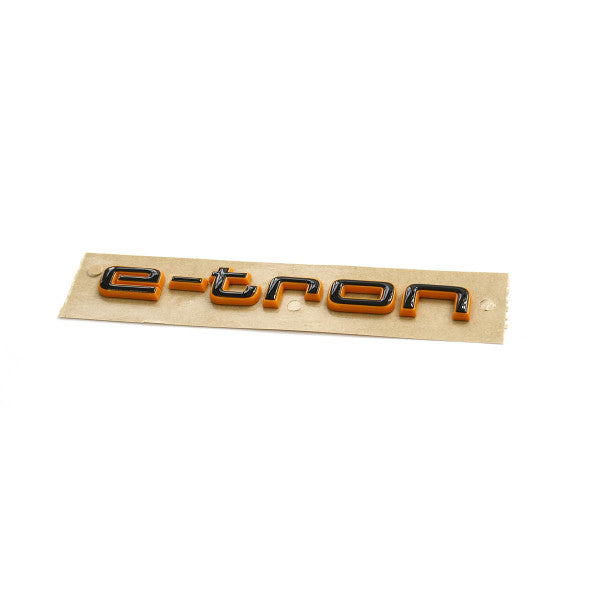 Emblem Audi e-tron Black Glossy / Orange - sett forfra