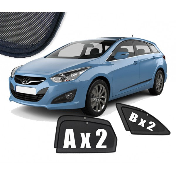 Sr solskjerm i akryl til Hyundai i40 STV med enkel montering og vindavviserfunksjon